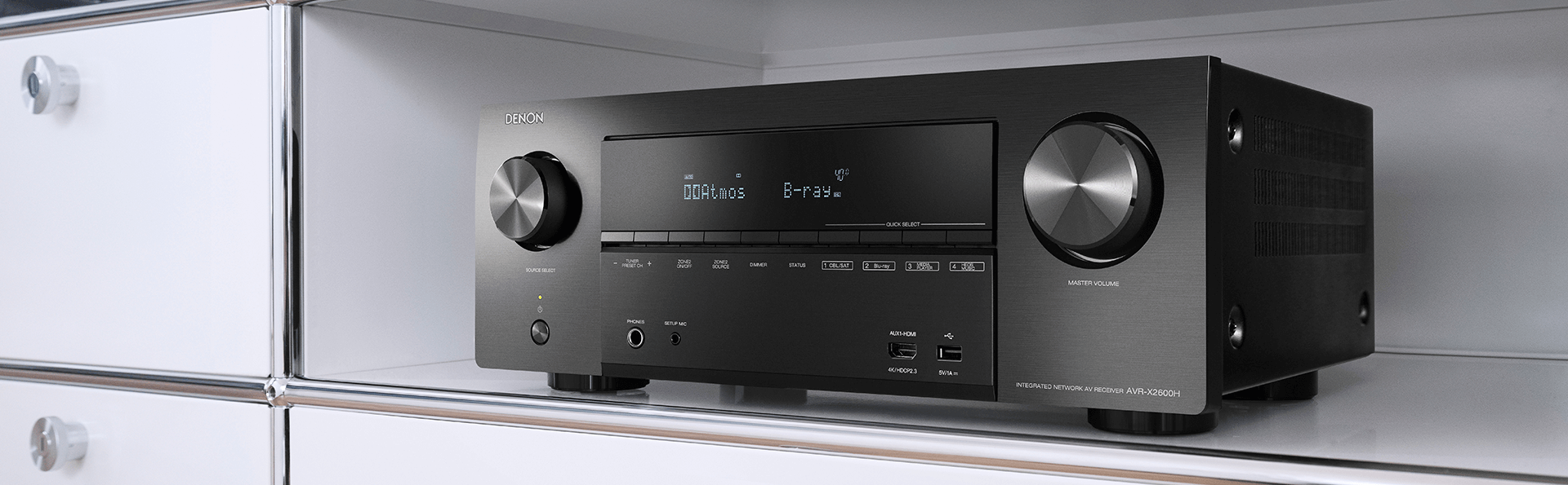 2 Outputs with eARC Alexa & HEOS AirPlay 2 8 HDMI Inputs 95W Each Denon AVR-X2600H 4K UHD AV Receiver 2019 Model Dual Subwoofer Outputs 7.2 Channel New Dolby Atmos Height Virtualization 