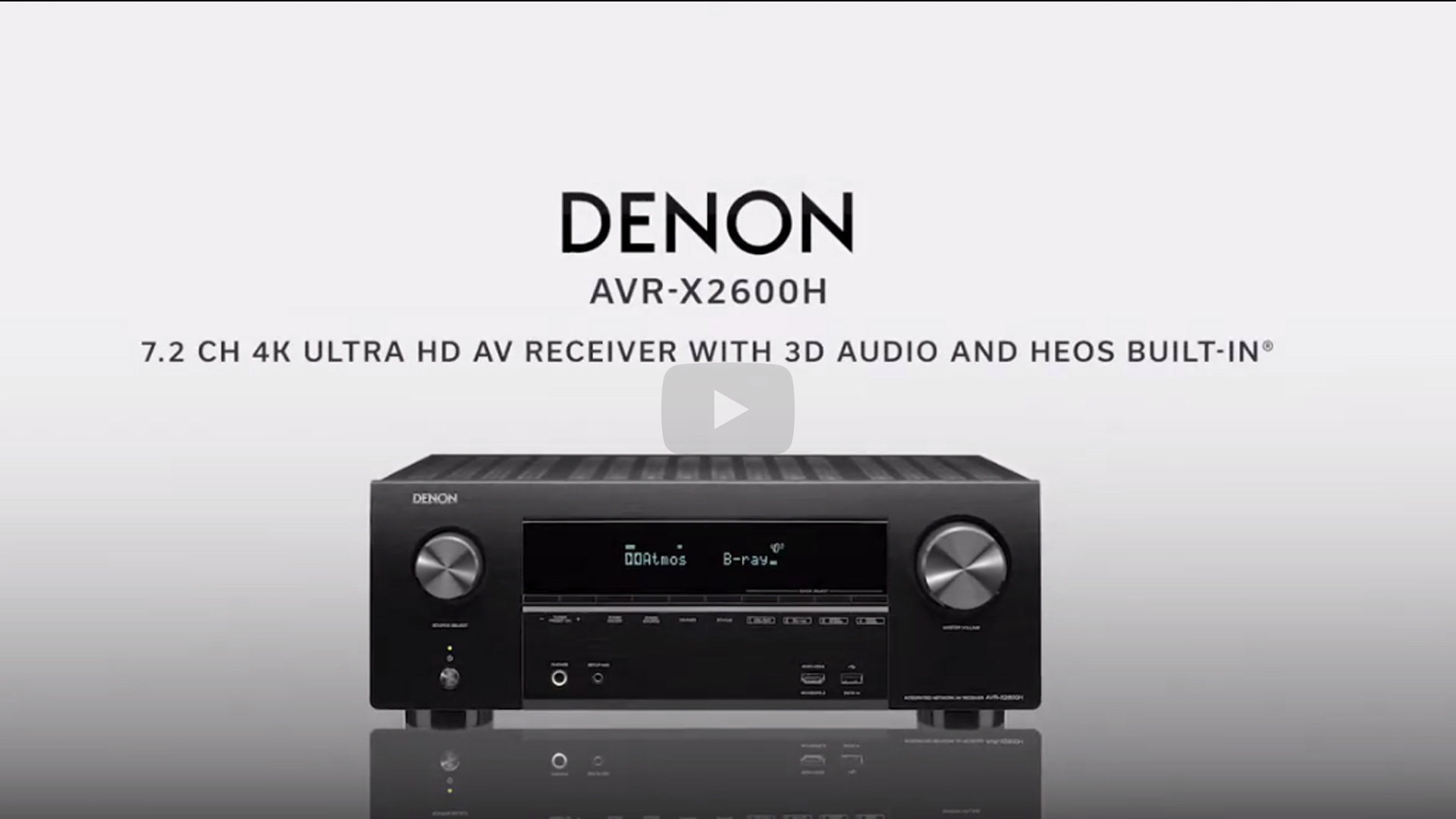 8 HDMI Inputs 7.2 Channel 95W Each 2 Outputs with eARC Dual Subwoofer Outputs AirPlay 2 New Dolby Atmos Height Virtualization Denon AVR-X2600H 4K UHD AV Receiver Alexa & HEOS 2019 Model 