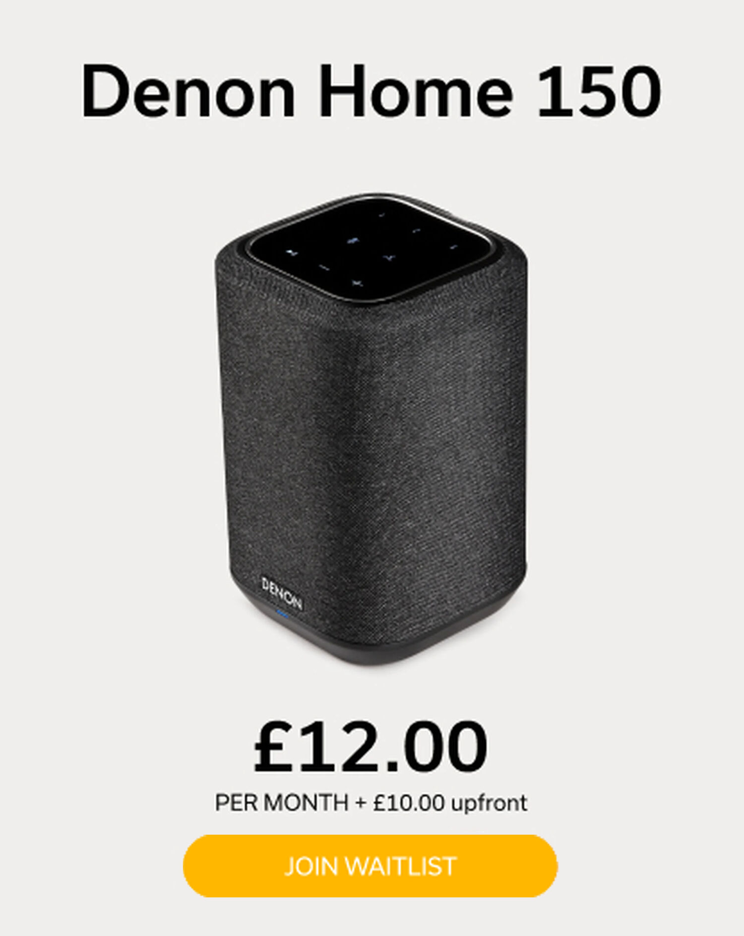 Black Denon Home 150 Denon+ Pricing Info