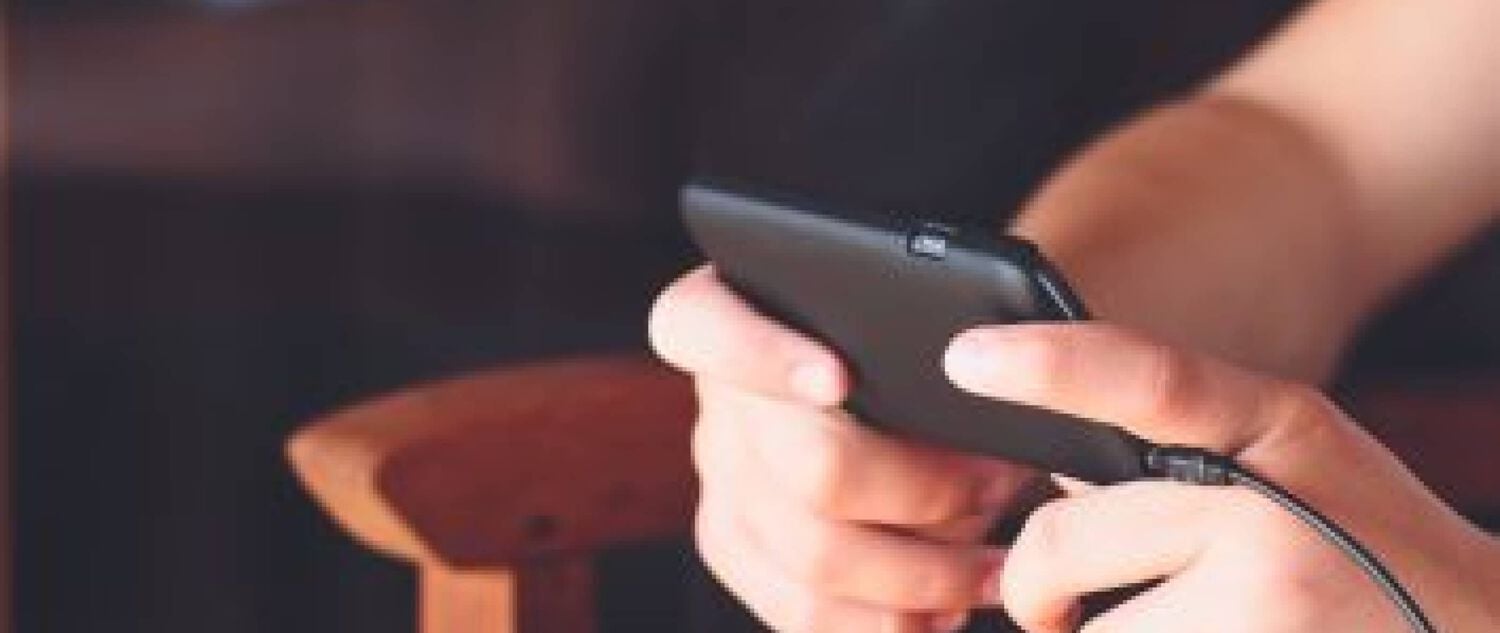 A person holding a phone