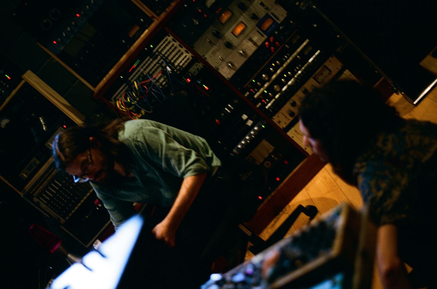 A man at a mixing board