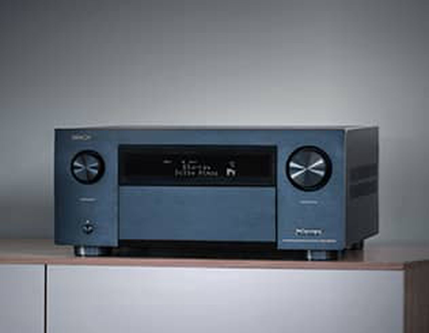 Denon AV Receiver on Console Table
