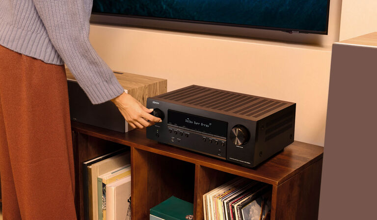 adjusting the volume on an AVR