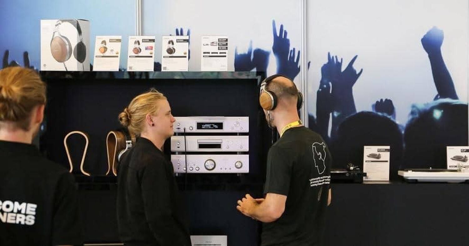 A display of Denon products