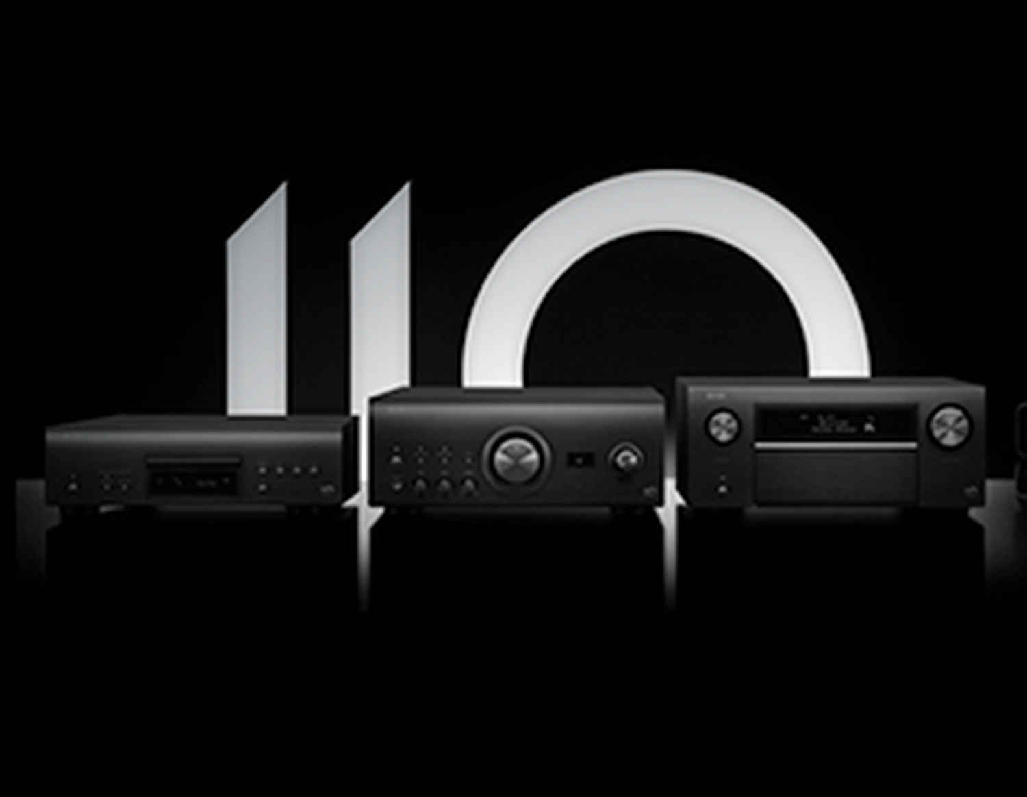 A picture of three hi-fi products in front of the number 110
