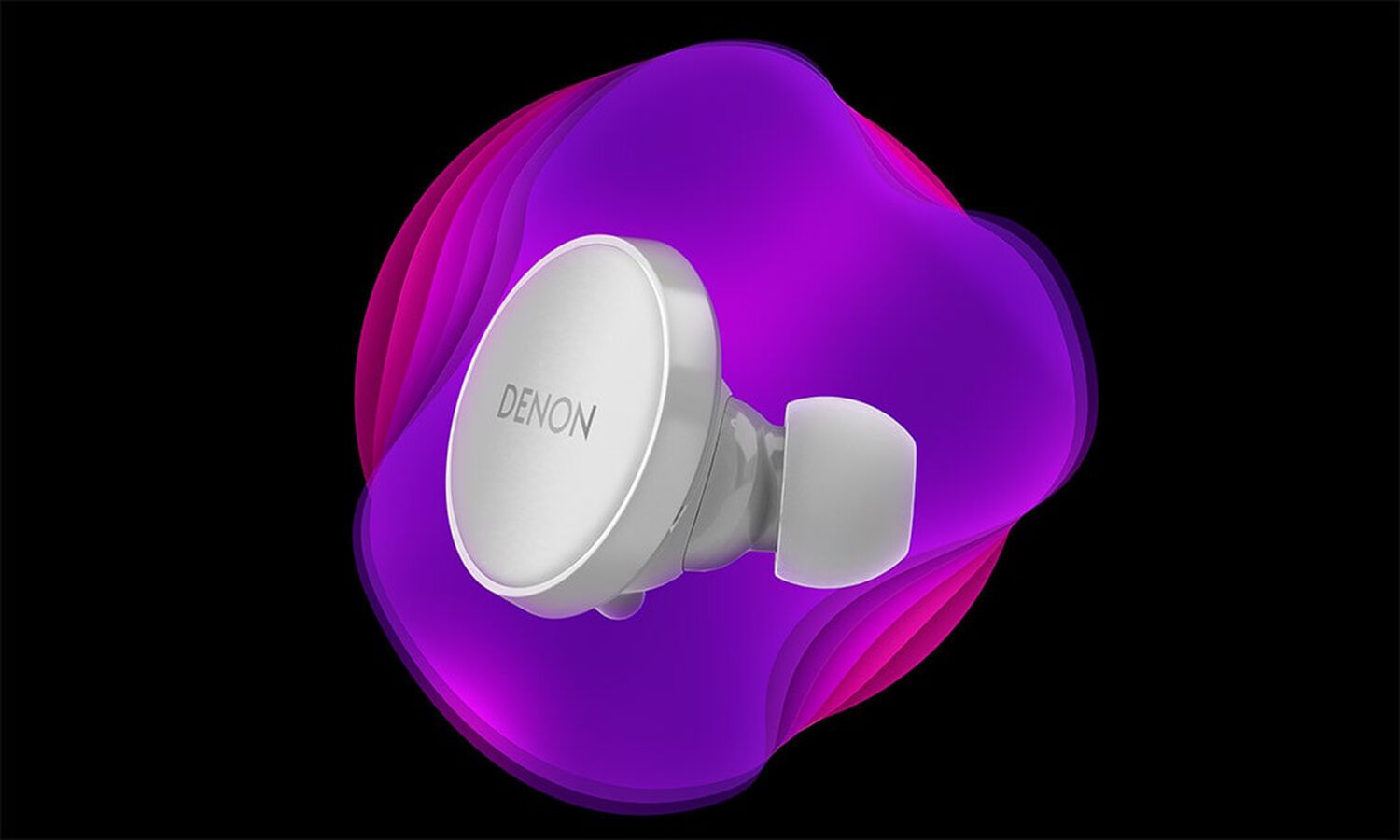 A Denon PerL Pro ear bud