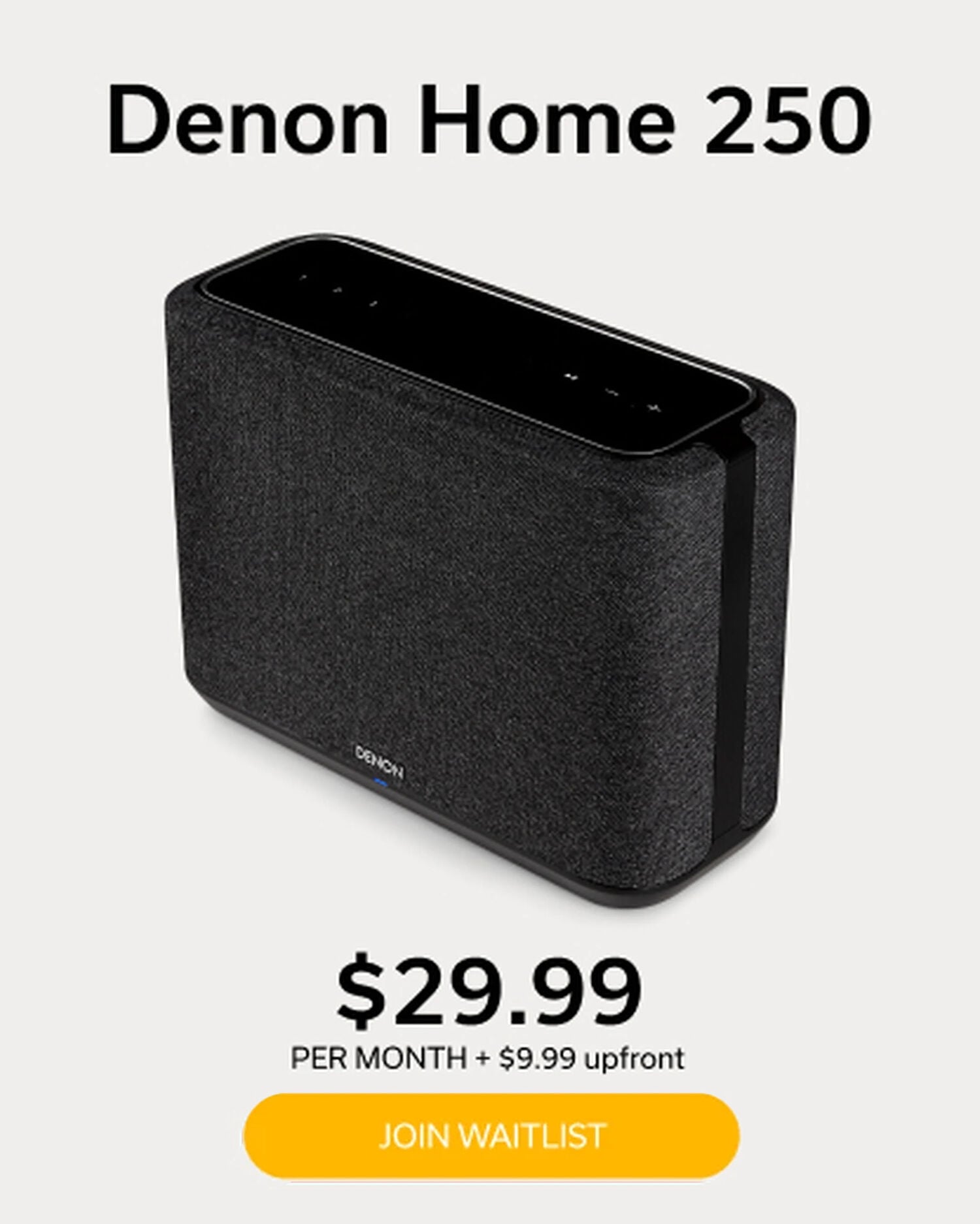 Black Denon Home 250 Denon+ Pricing Info