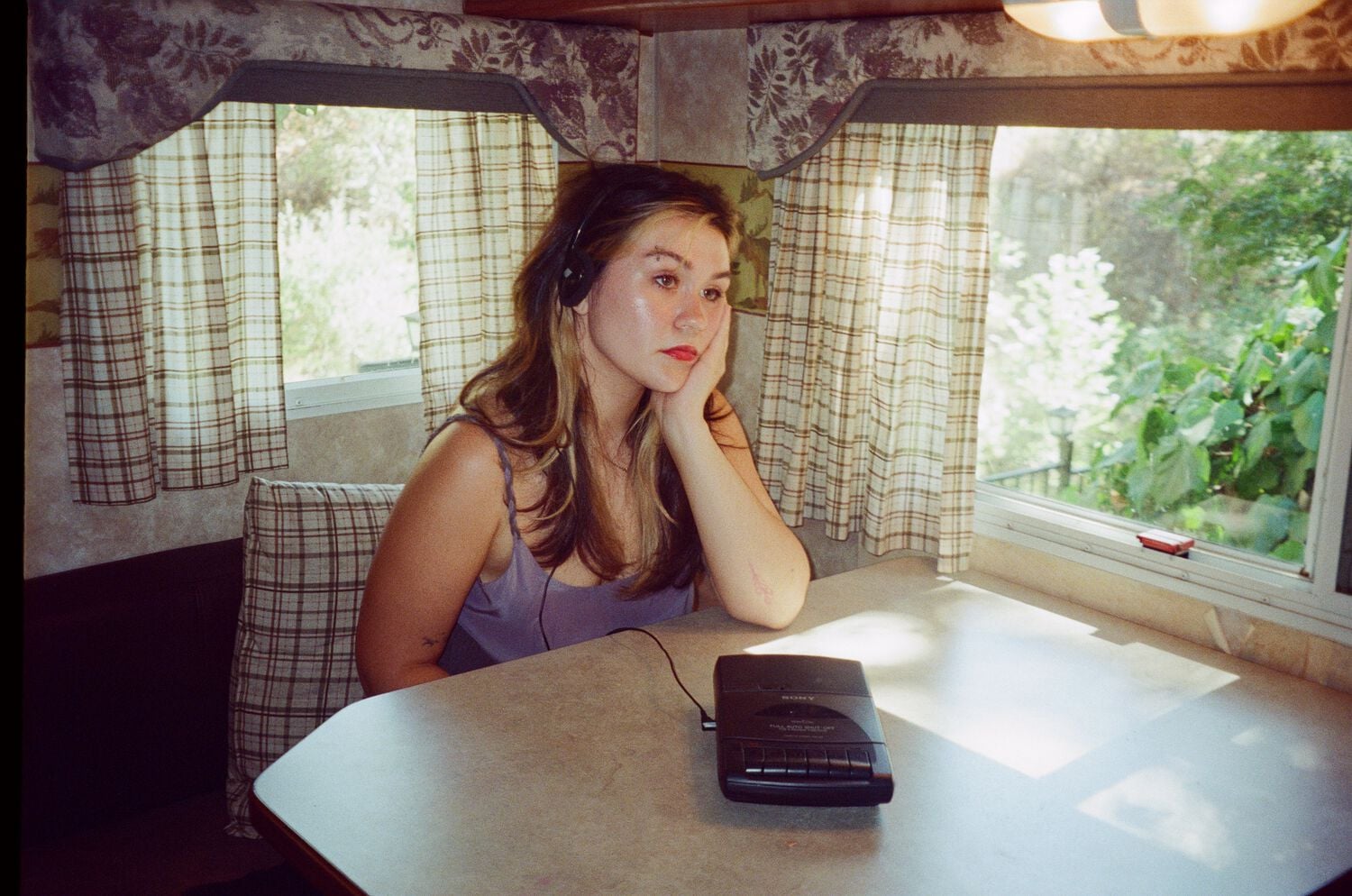 mer marcum at a dining table