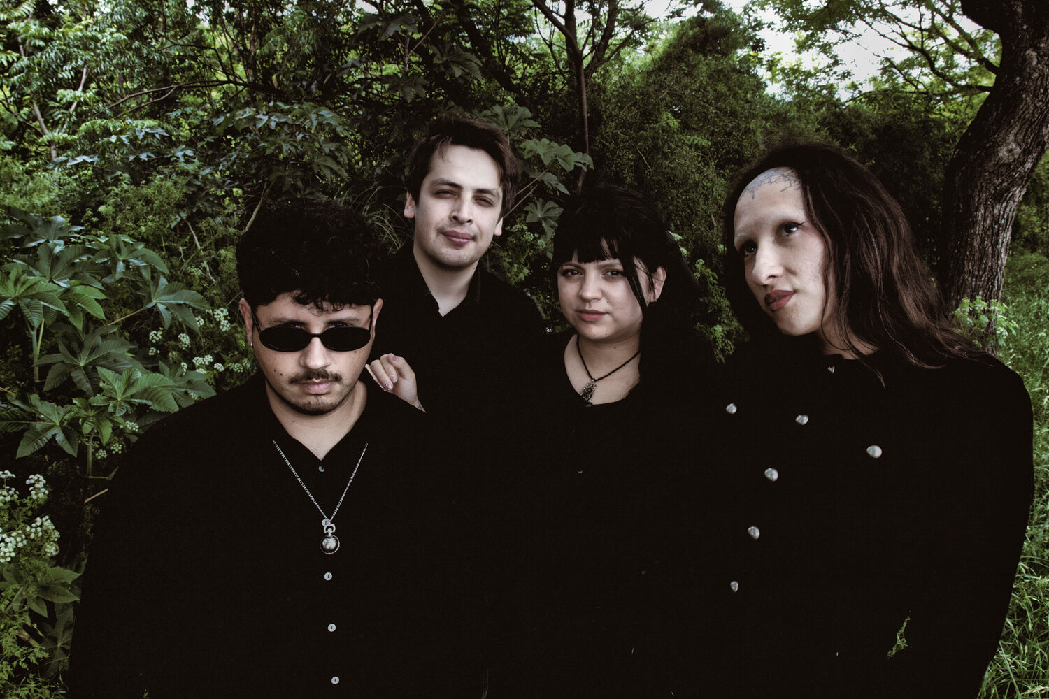 Javiera Electra posing with the live stage band