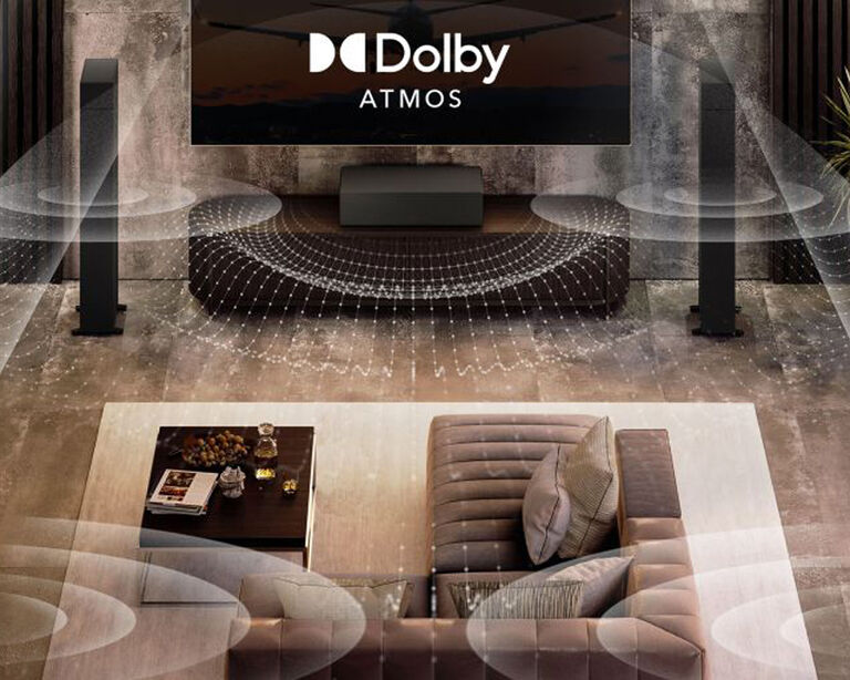 Surround sound waves in a living room