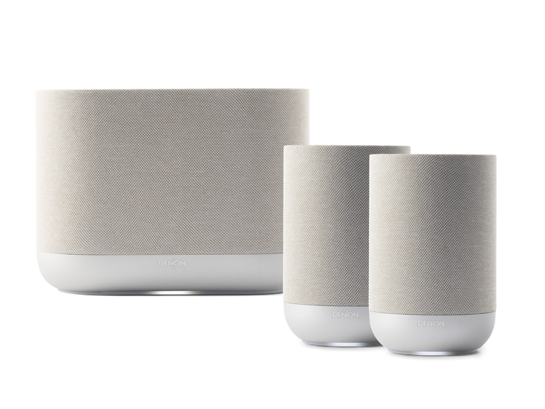 Denon Home 400 with Denon Home 200 (2-Pack) Multi-room Bundle, Stone, dynamic