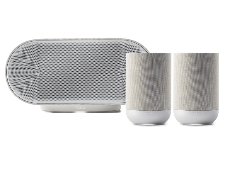 Denon Home 600 with Denon Home 200 (2-Pack) Multi-room Bundle, Stone, dynamic