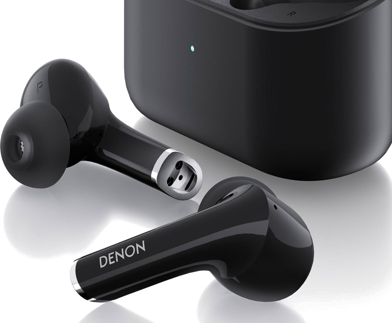 Denon Noise Cancelling Earbuds, Black, dynamic