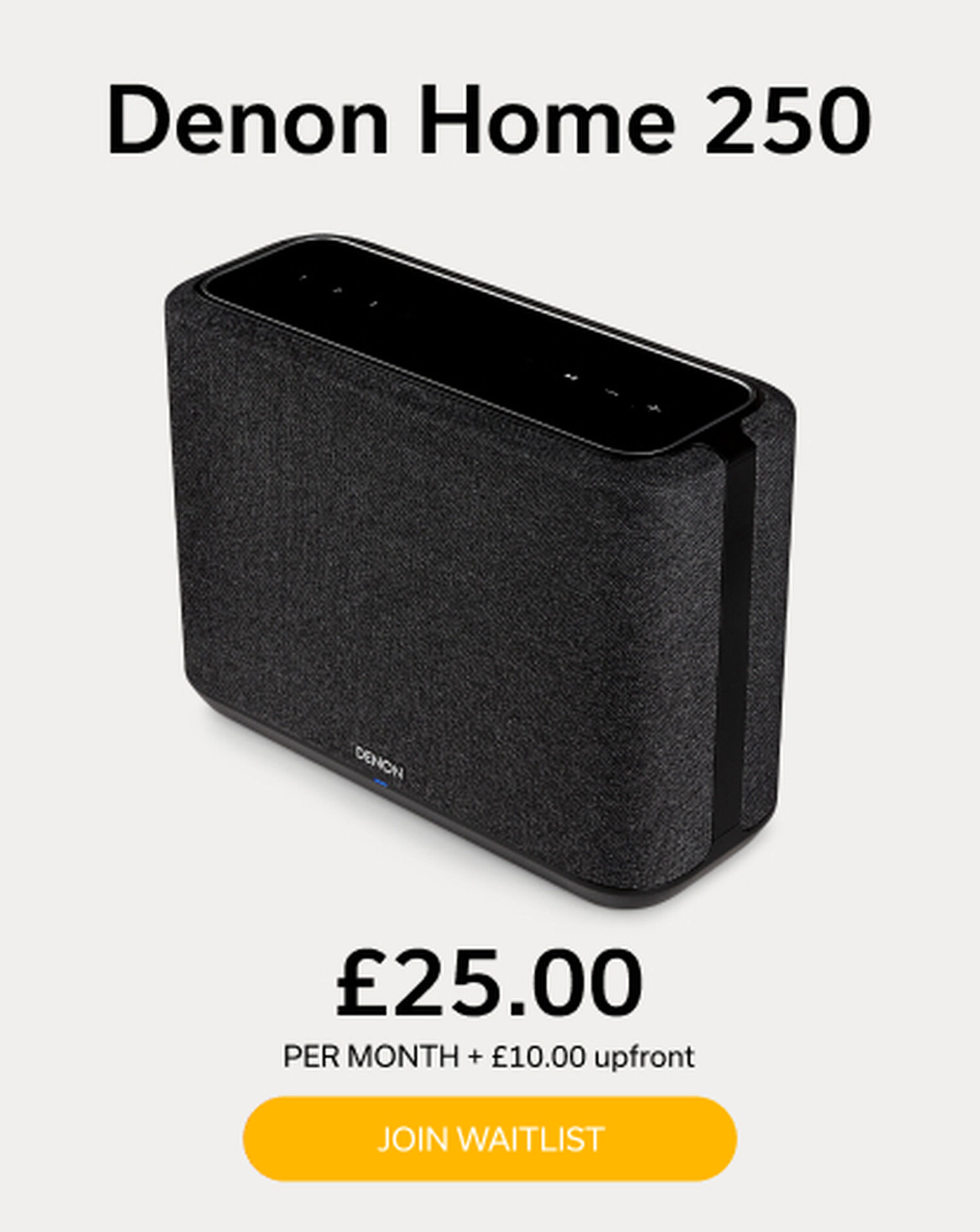 Black Denon Home 250 Denon+ Pricing Info