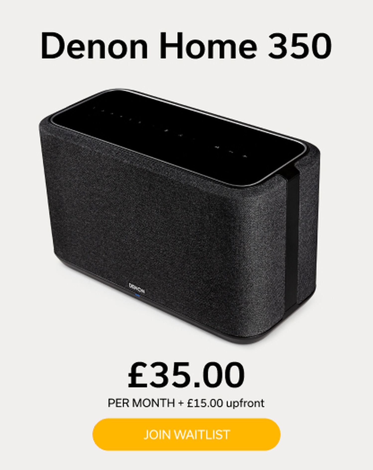 Black Denon Home 350 Denon+ Pricing Info