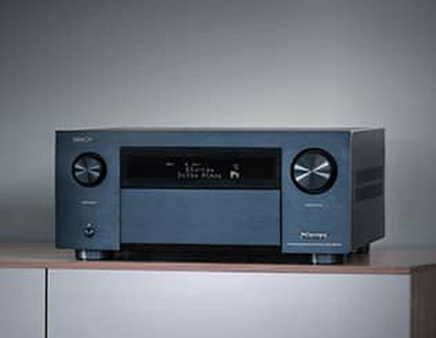 Denon AV Receiver on Console Table