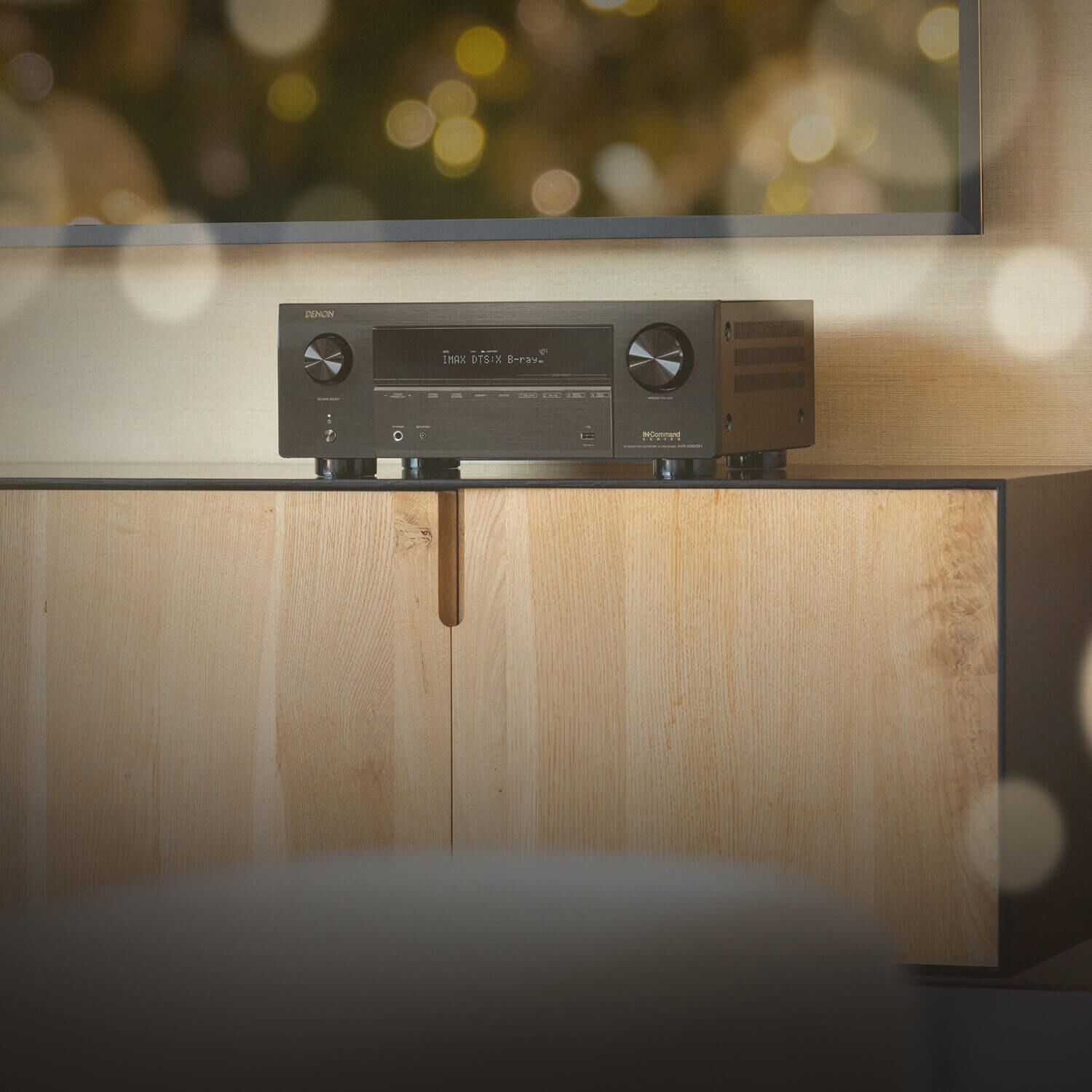 Closeup of a Denon AVR