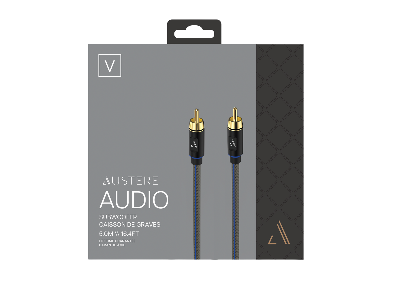 the front of the product packaging