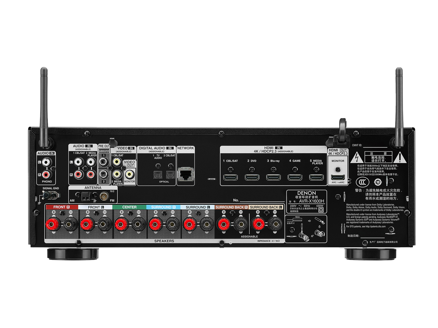 AVR-X1600H, 黑色, dynamic