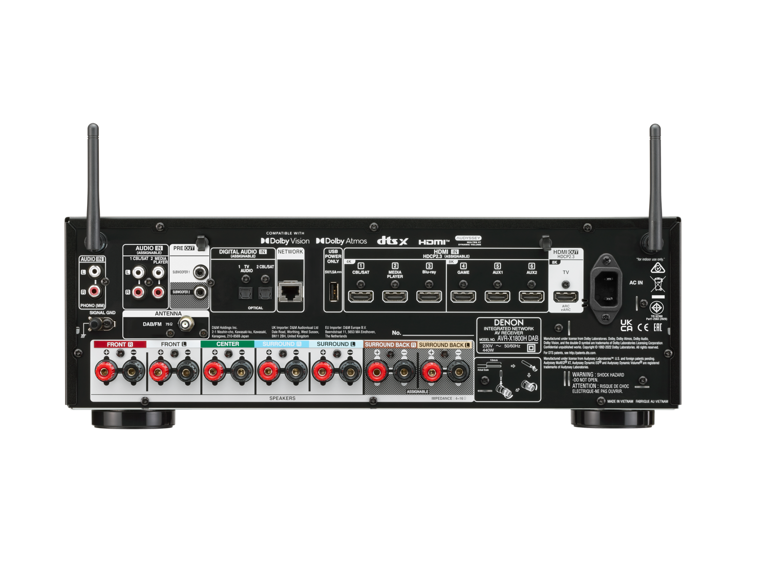 AVR-X1800H DAB, Black, dynamic