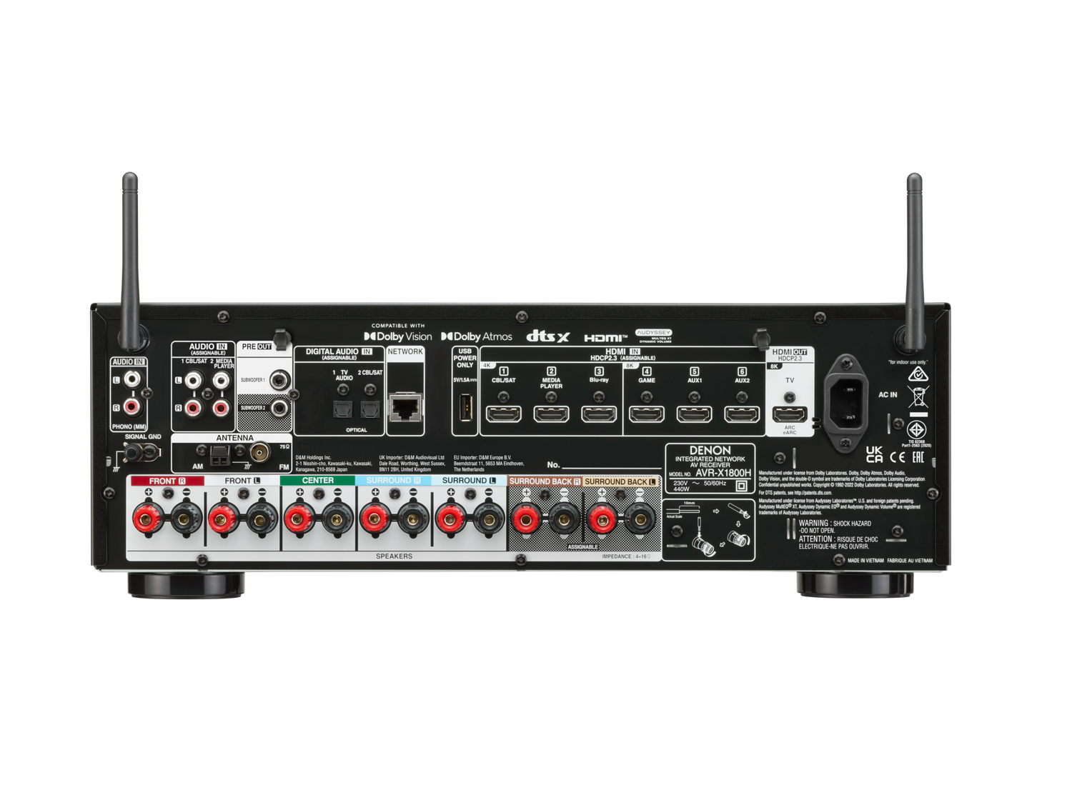AVR-X1800H, Black, dynamic