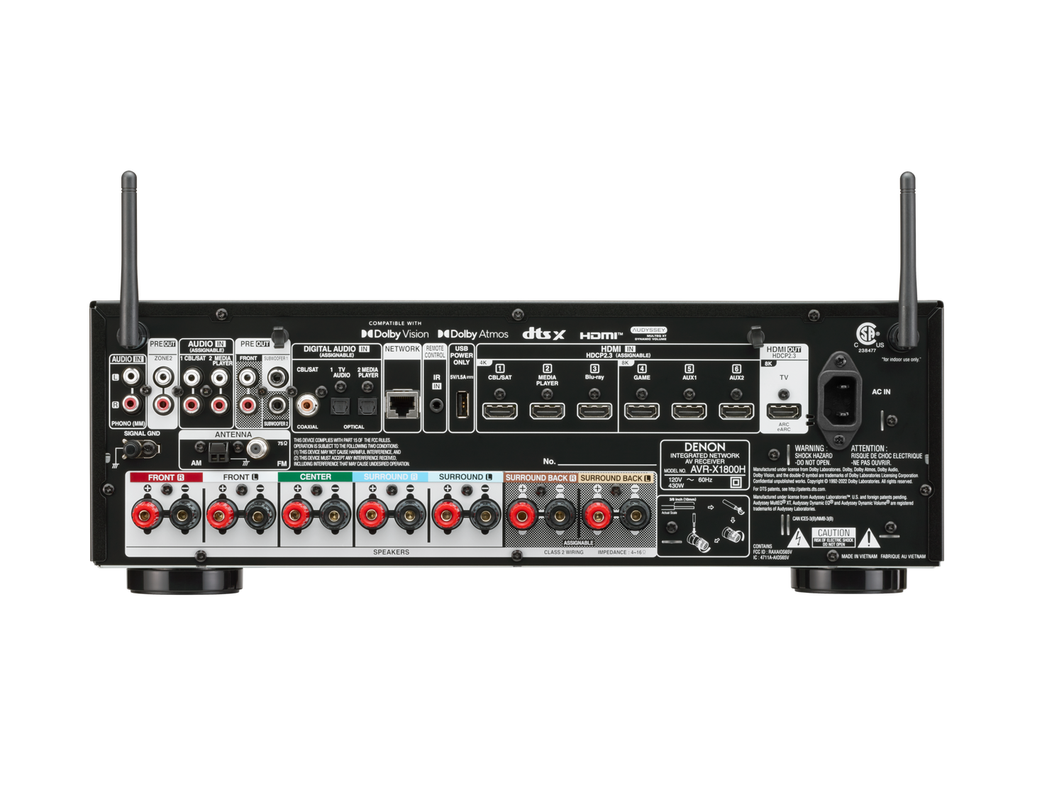 AVR-X1800H, Black, dynamic