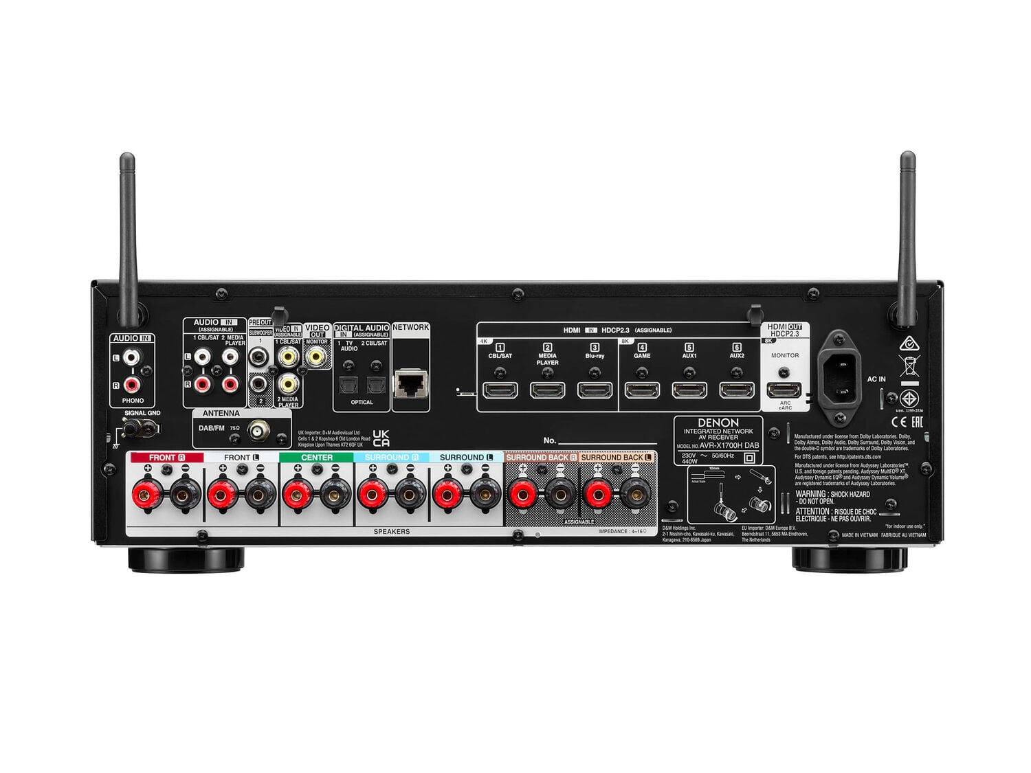 AVR-X1700H DAB, Zwart, dynamic