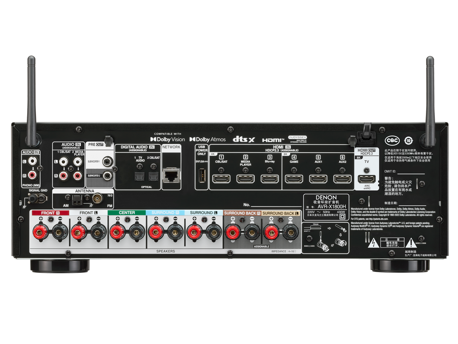 AVR-X1800H, 黑色, dynamic