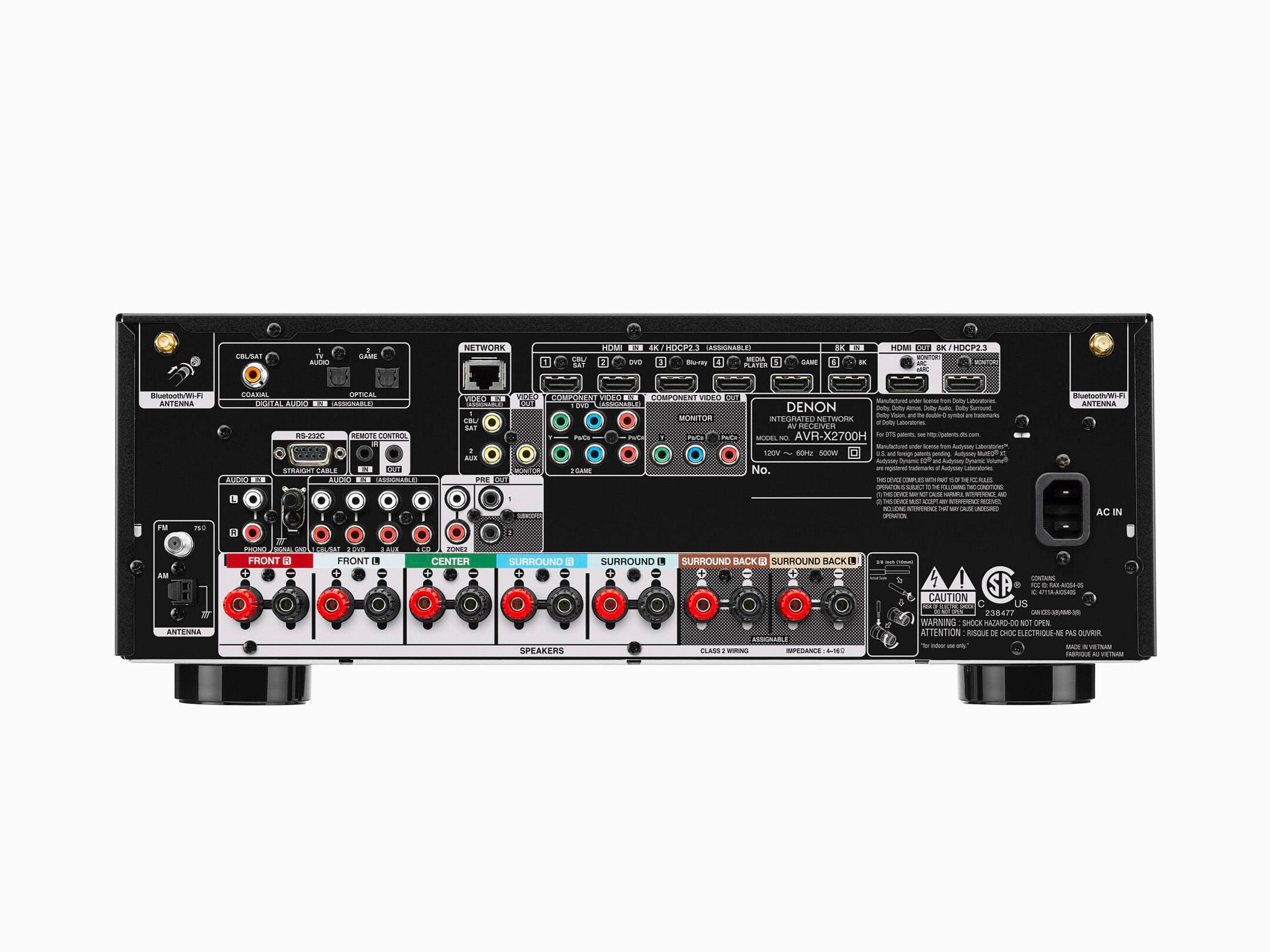 AVR-X2700H - 7.2 Ch. 95W 8K AV Receiver Powered by HEOS™ | Denon