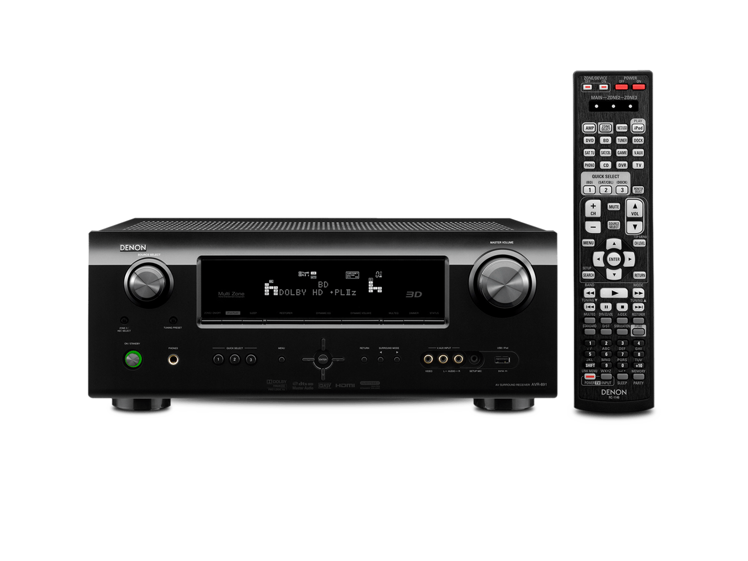 DENONオーディオ AVR-891 - 7.1 Channel 135W AV 1.4 3D-Ready Receiver | Denon