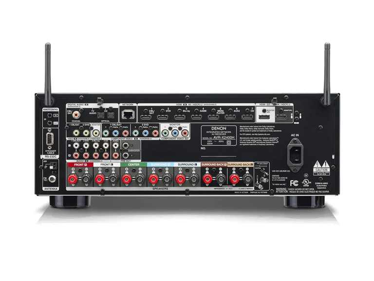 DENON AVアンプ Dolby Atmos HEOS対avr-x2400h AVR-X2400H - 7.2 Ch. 95W 4K AV Receiver with HEOS® Built-in