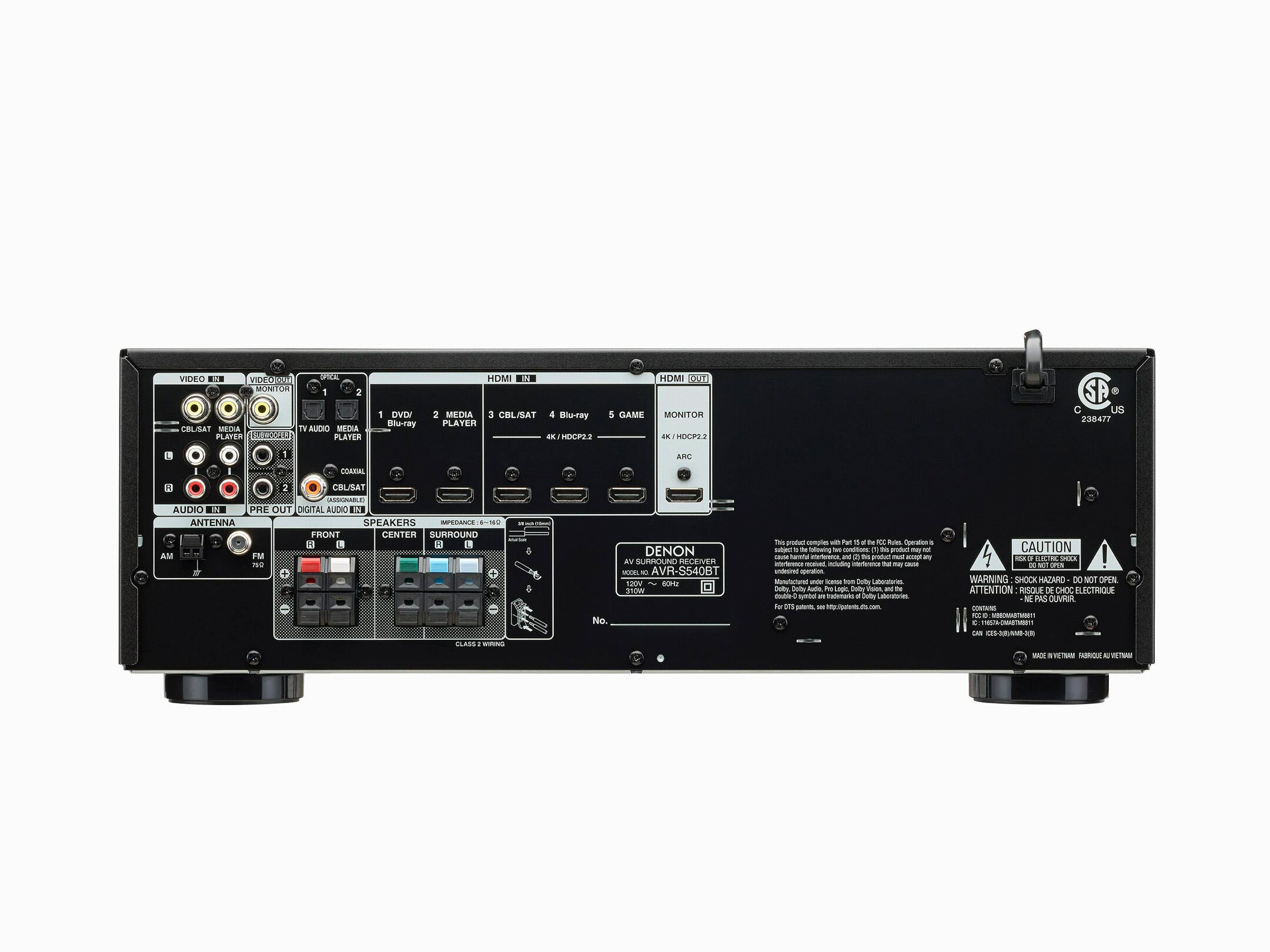 まっさん　DENON 5.1チャンネル サラウンドシステム AVR-S540BT - 5.2 Ch. 70W 4K AV Receiver with Bluetooth | Denon