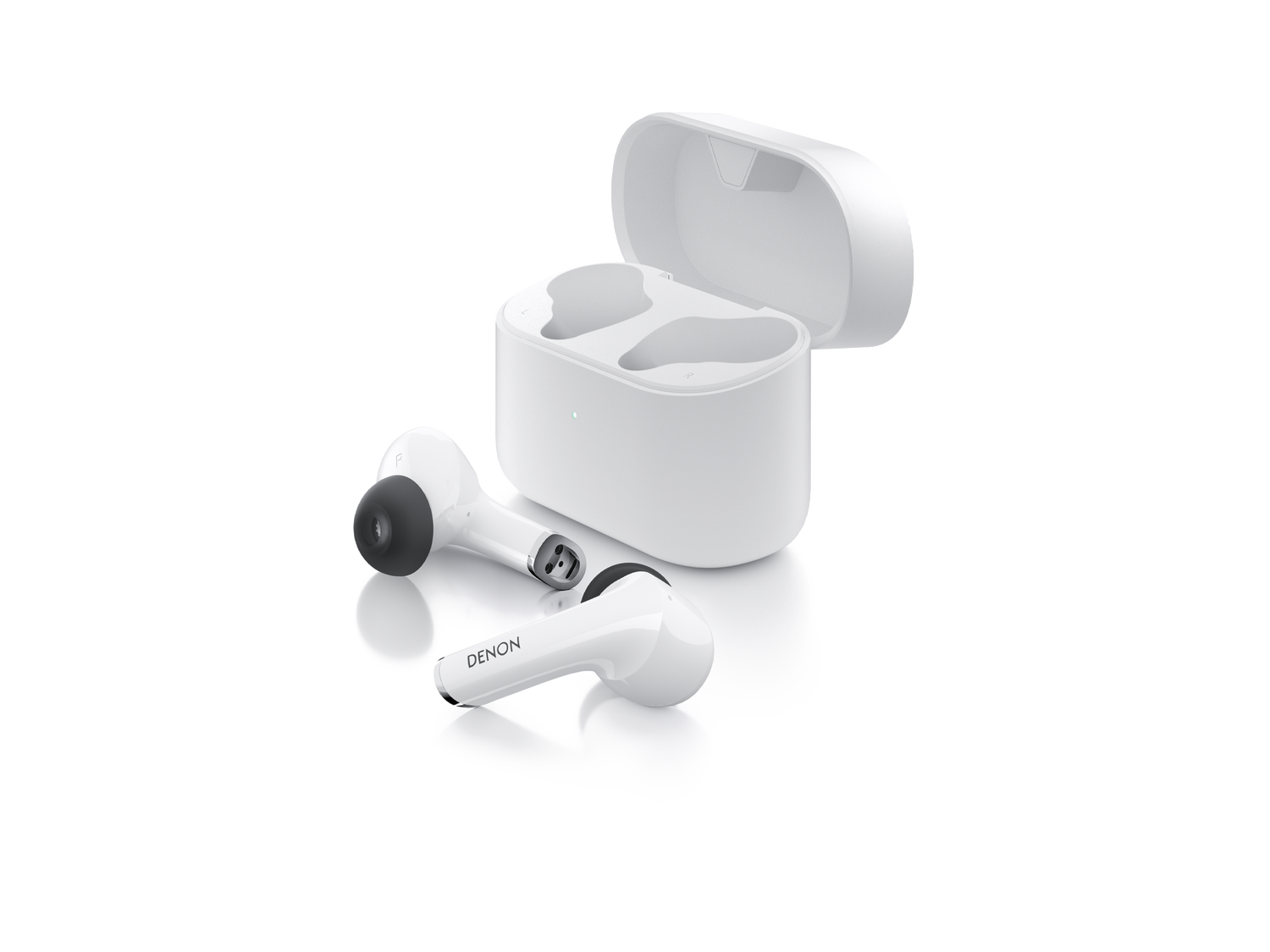 Denon Noise Cancelling Earbuds, White, dynamic