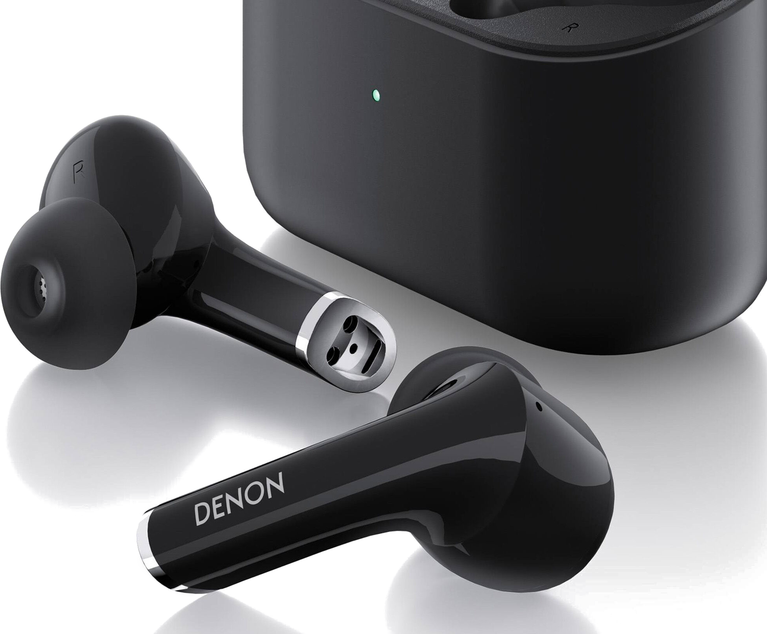 Denon Noise Cancelling Earbuds, Black, dynamic