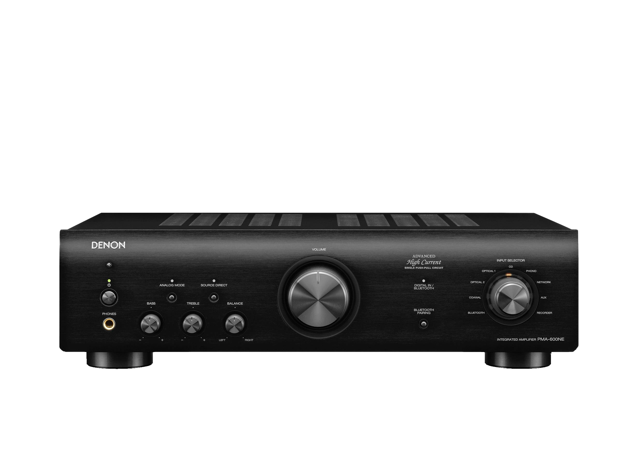 דנון מגבר סטריאו אינטגרלי 2 ערוצים 45W עם Bluetooth ו-DAC דגם PMA-600NE שחור